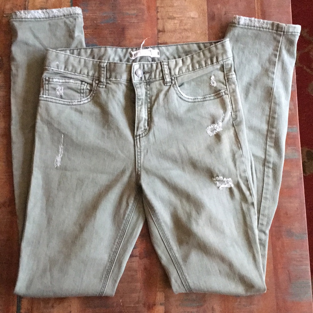 Free people high waist destroyed denim